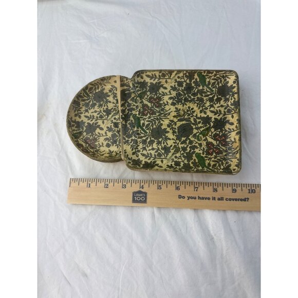 Vintage Viking Import Japan Drink Trays Set Floral Birds Gold Florentine Style - Picture 14 of 15